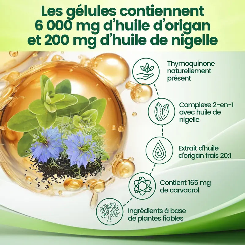Huile d’Origan 6000 mg – Défenses Immunitaires