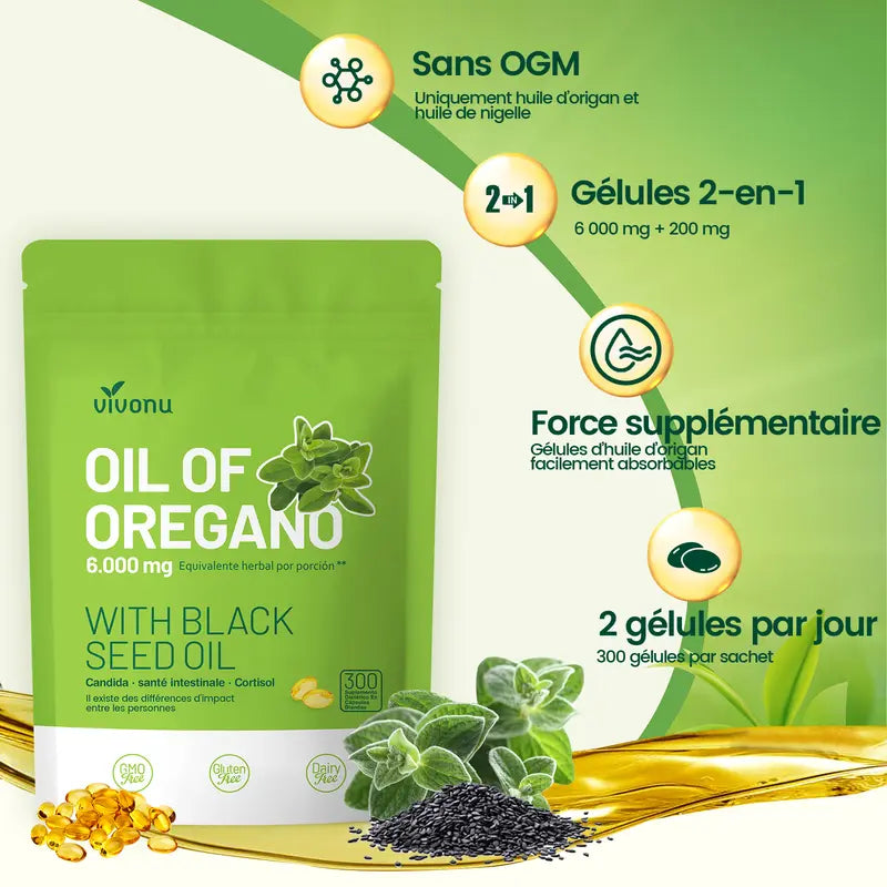 Huile d’Origan 6000 mg – Défenses Immunitaires